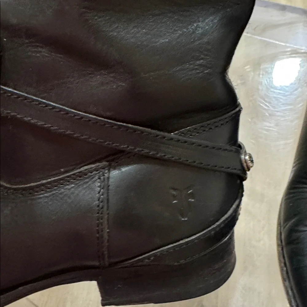 Frye Black Over the Knee Leather Boots - Picture 4 of 9
